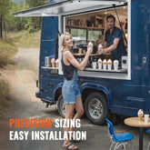 Concession Window 36"x24", Aluminum Alloy Food Truck Service Window with Awning Door & Drag Hook, Up to 85 Degrees Stand Serving Window for Food Trucks Concession Trailers, Glass Not Included